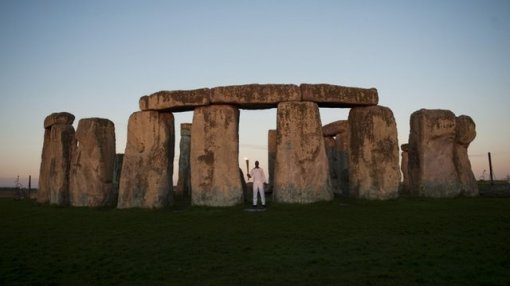 stonehenge-olympics Flame ... Michael Johnson with the Olympic torch in front of the ancient stones